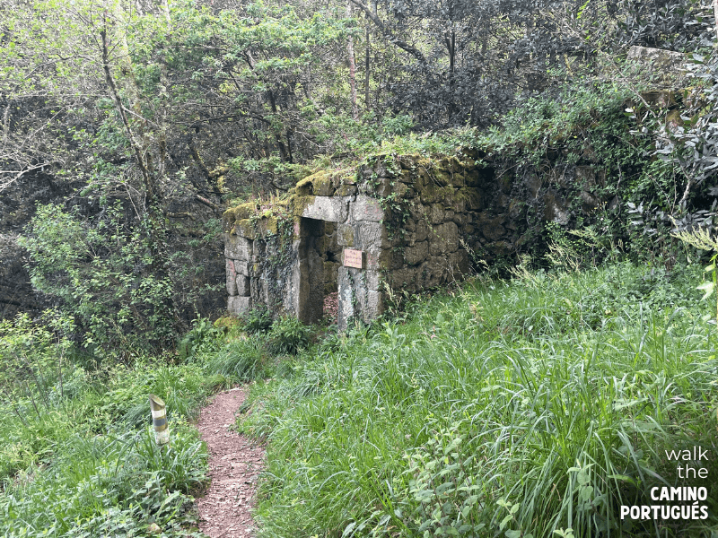 Ruins of an old watermill in Merendeiro San Miguel de Oia near Vigo on the Coastal Route of the Portuguese Camino de Santiago